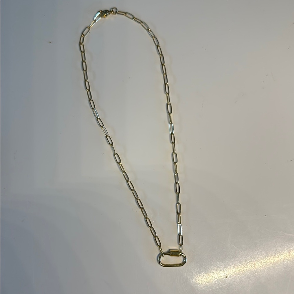 Gold Minimalist Necklace with Geometric Pendant